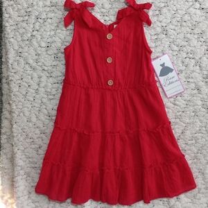 Rare Editions Red Tiered Bow Girl Dress Size 6X